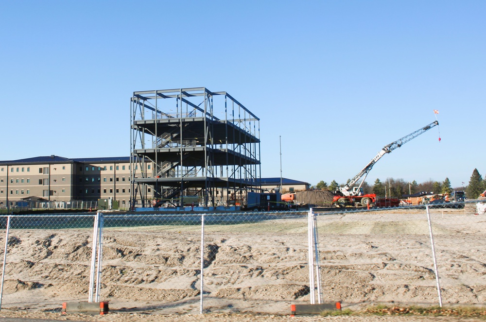 November 2024 construction operations for Fort McCoy East Barracks Project