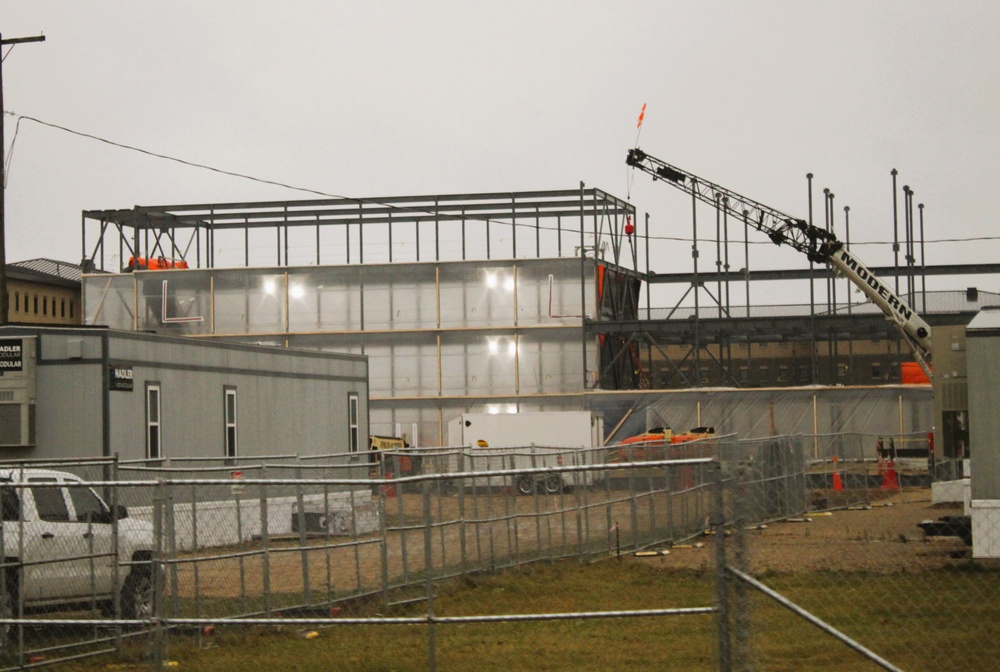 November 2024 construction operations for Fort McCoy East Barracks Project