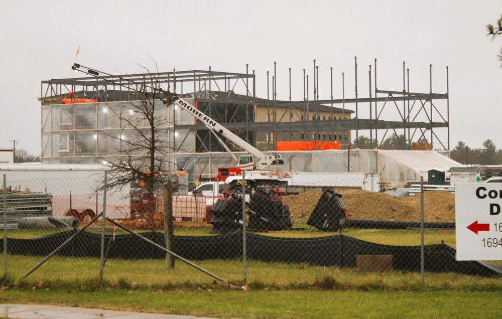 November 2024 construction operations for Fort McCoy East Barracks Project