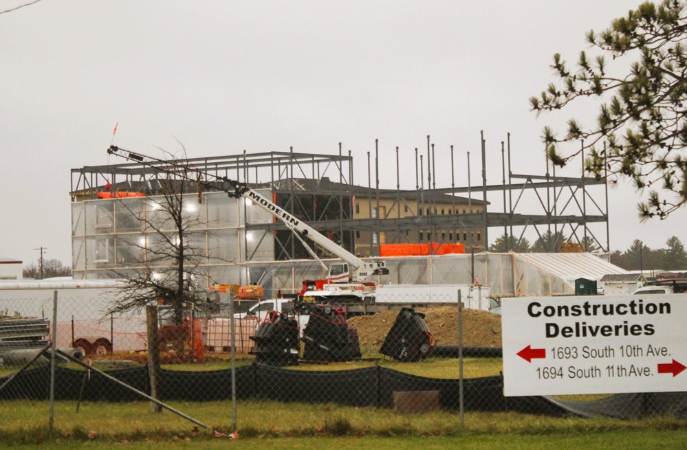 November 2024 construction operations for Fort McCoy East Barracks Project