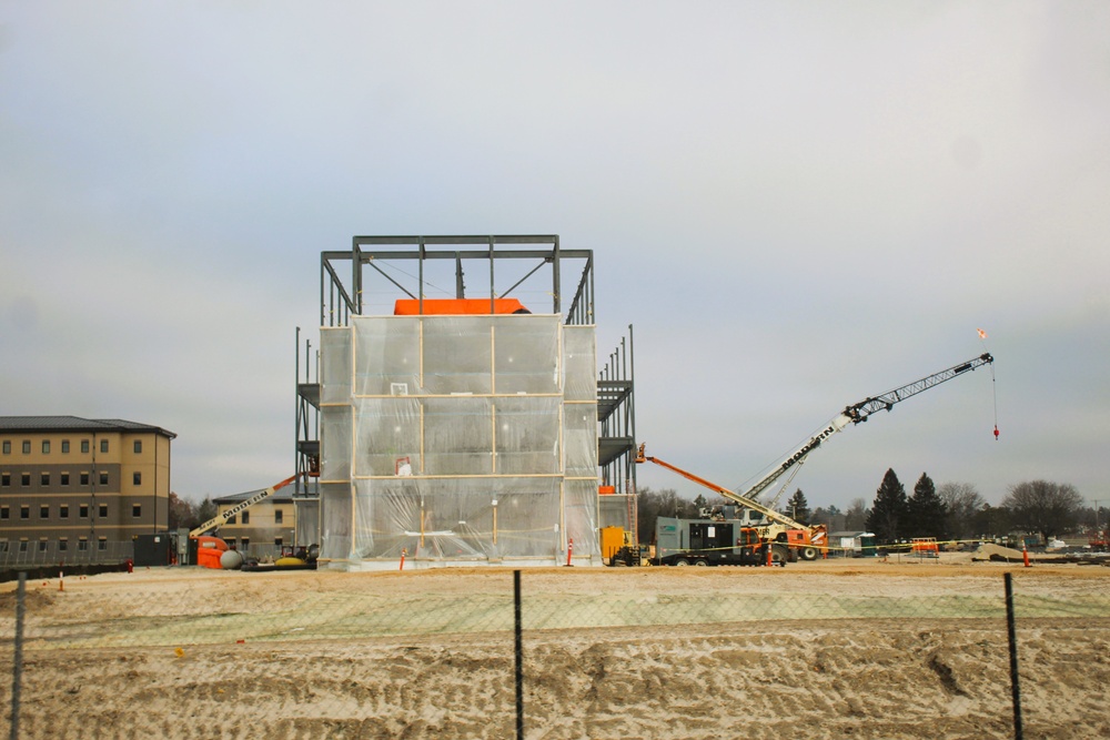 December 2024 construction operations for Fort McCoy East Barracks Project