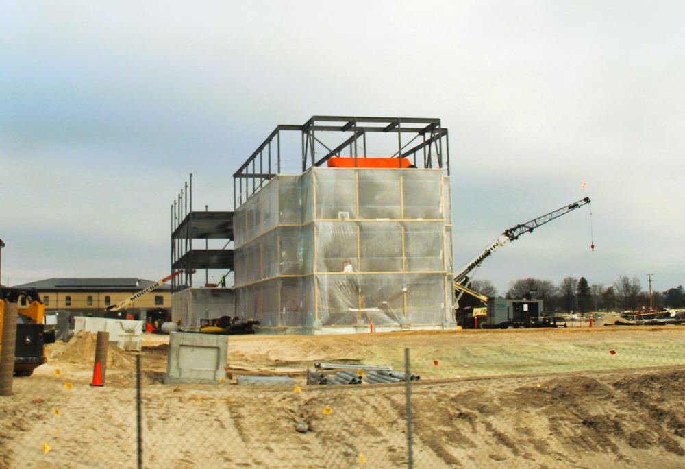 December 2024 construction operations for Fort McCoy East Barracks Project