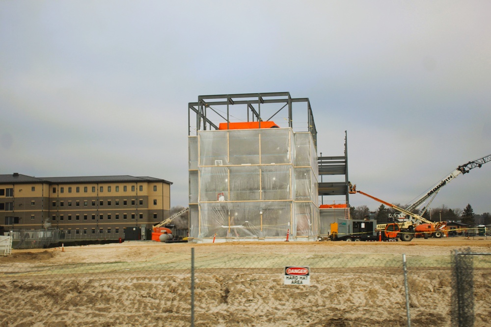 December 2024 construction operations for Fort McCoy East Barracks Project