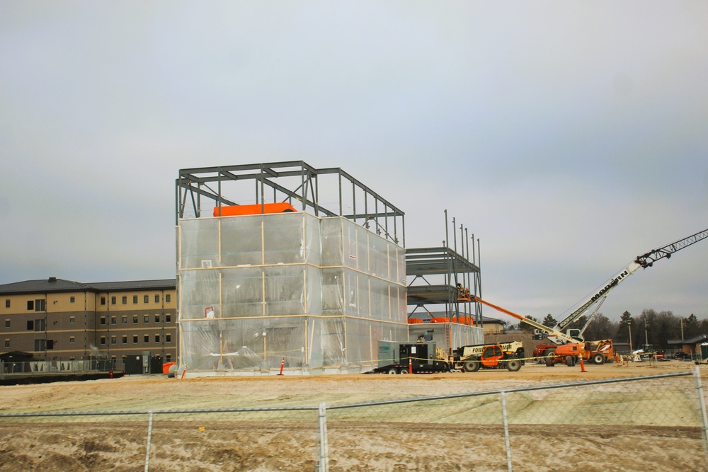 December 2024 construction operations for Fort McCoy East Barracks Project