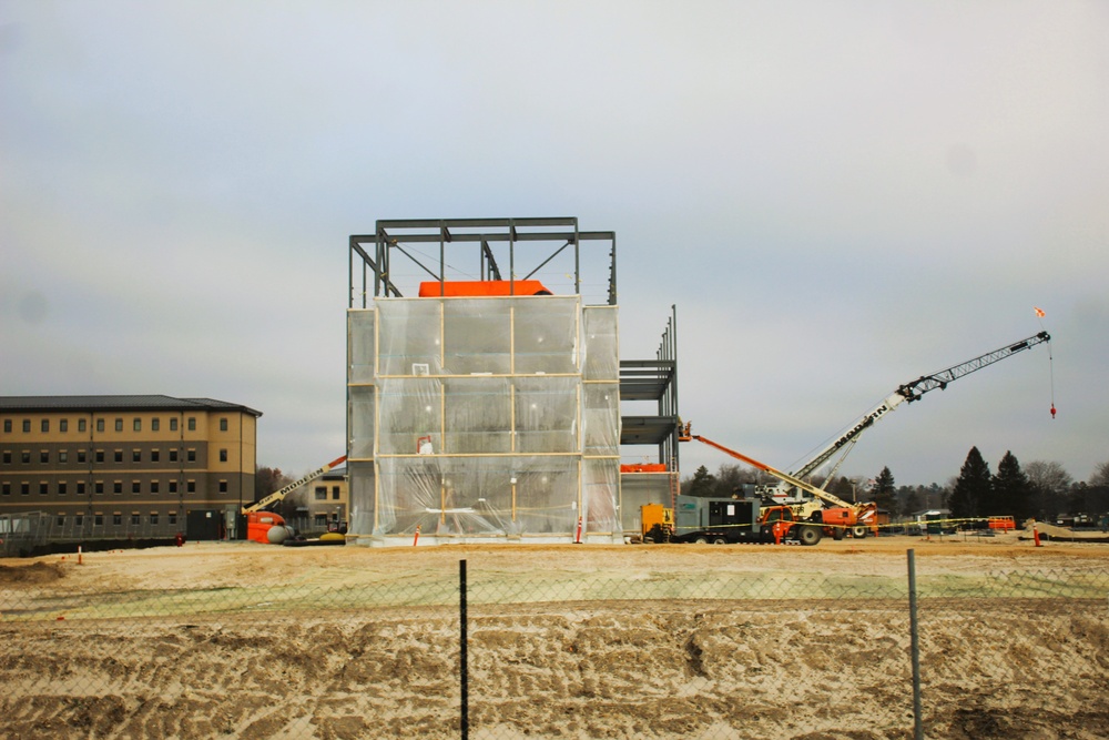 December 2024 construction operations for Fort McCoy East Barracks Project