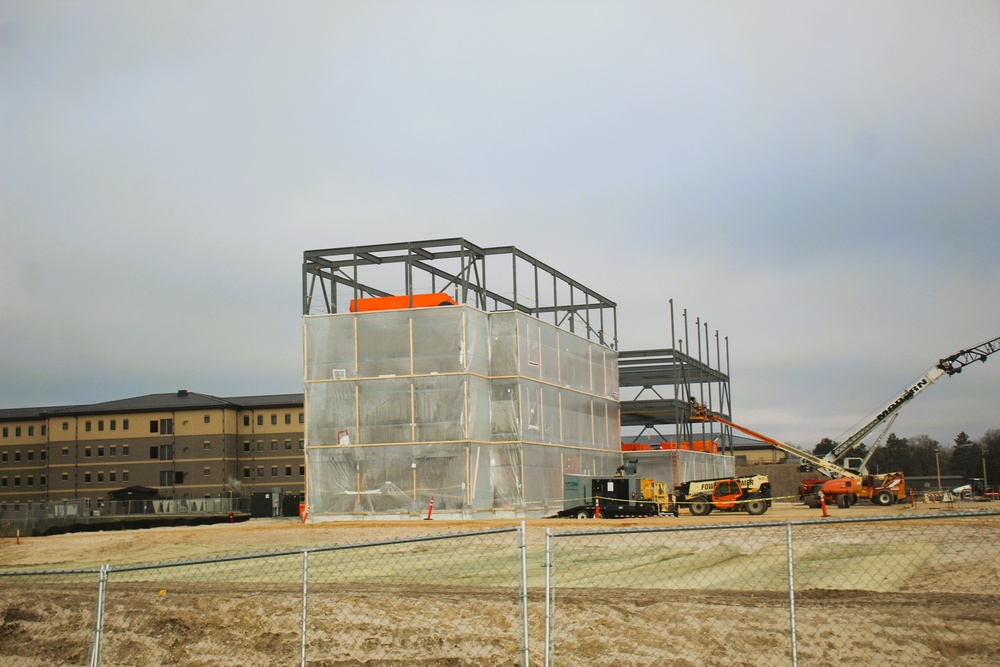 December 2024 construction operations for Fort McCoy East Barracks Project