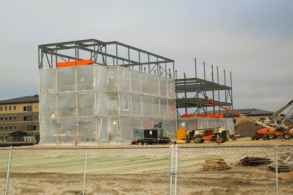 December 2024 construction operations for Fort McCoy East Barracks Project