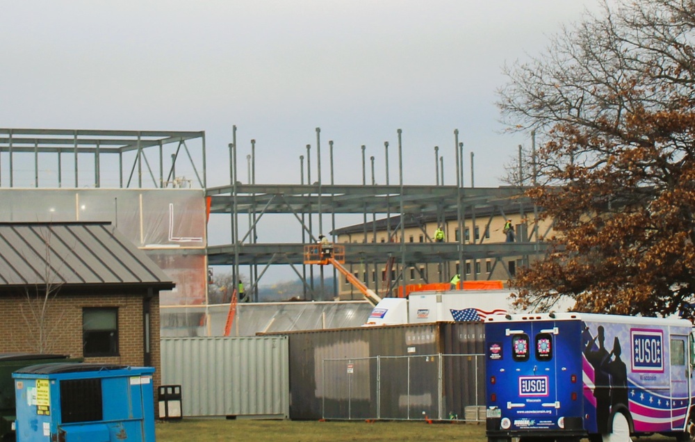 December 2024 construction operations for Fort McCoy East Barracks Project