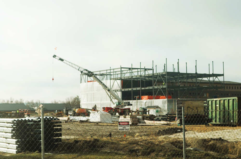 December 2024 construction operations for Fort McCoy East Barracks Project