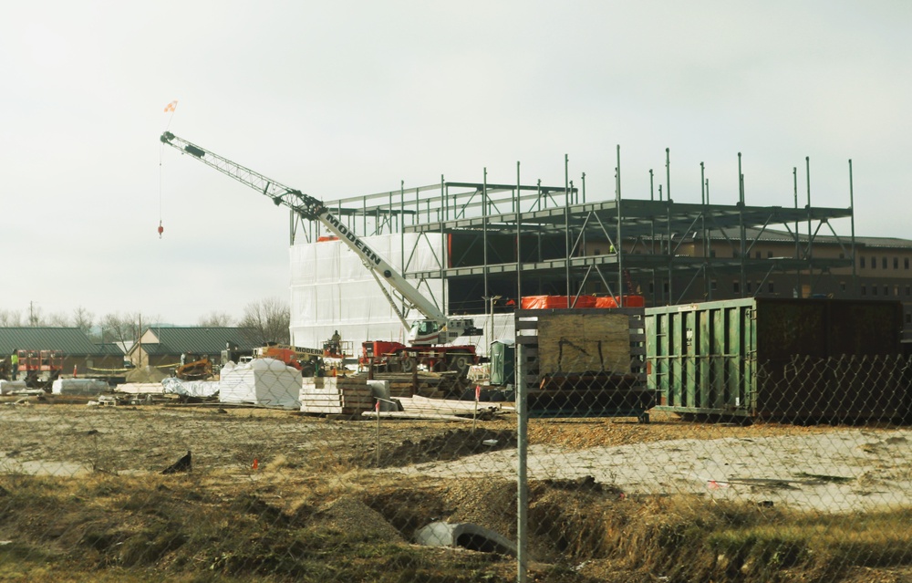 December 2024 construction operations for Fort McCoy East Barracks Project