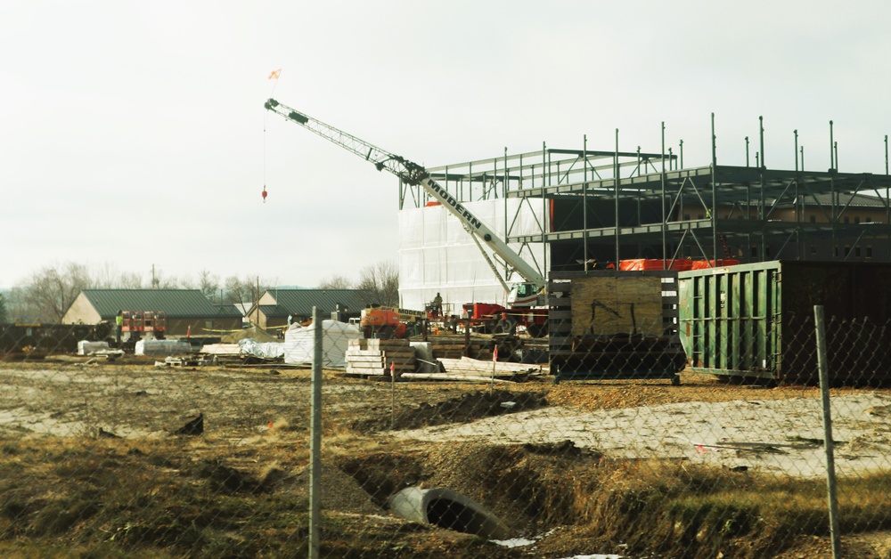 December 2024 construction operations for Fort McCoy East Barracks Project