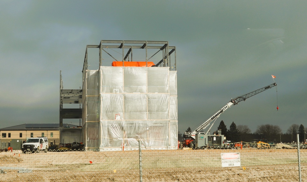 December 2024 construction operations for Fort McCoy East Barracks Project