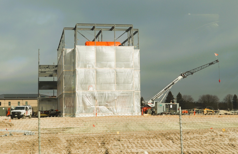 December 2024 construction operations for Fort McCoy East Barracks Project