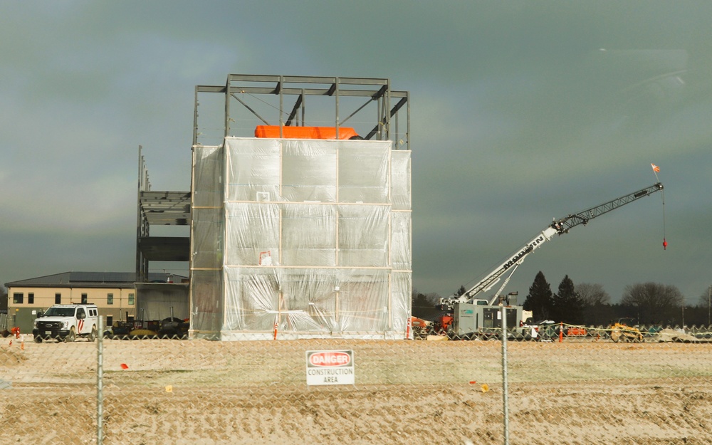 December 2024 construction operations for Fort McCoy East Barracks Project