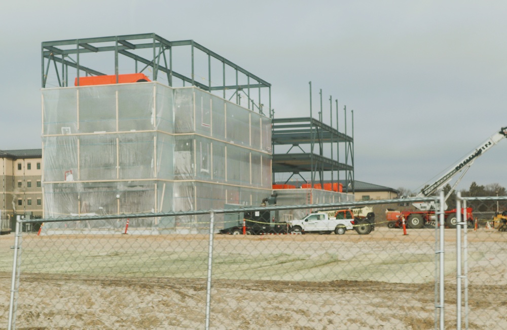 December 2024 construction operations for Fort McCoy East Barracks Project