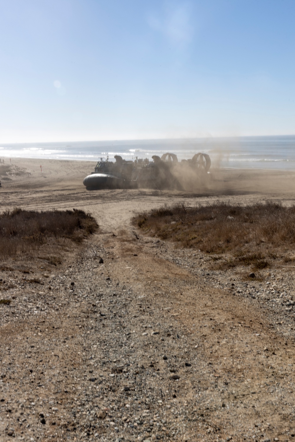 U.S. Navy LCACs offload equipment during Steel Knight 24