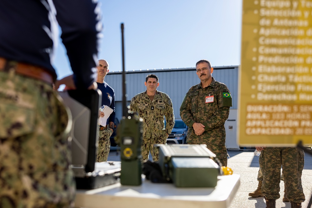 Brazilian marines tour the Naval Small Craft Instruction and Technical Training School during the Operational Naval Infantry Committee