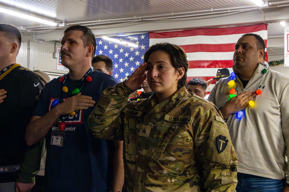 Deployed Soldiers Celebrate Christmas with Live Participation in Football Game