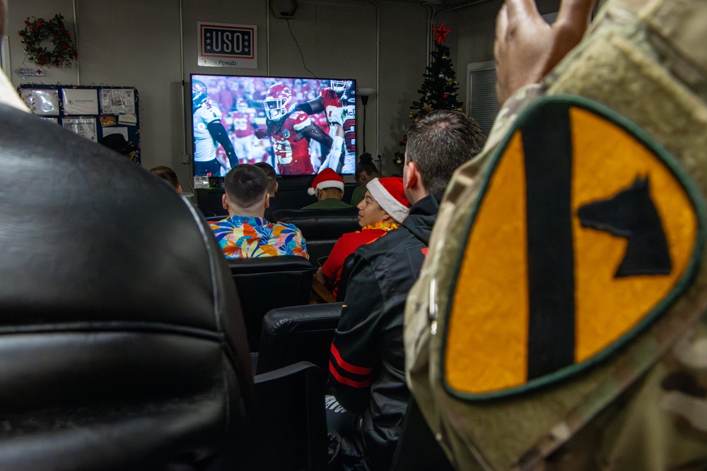 Deployed Soldiers Celebrate Christmas with Live Participation in Football Game