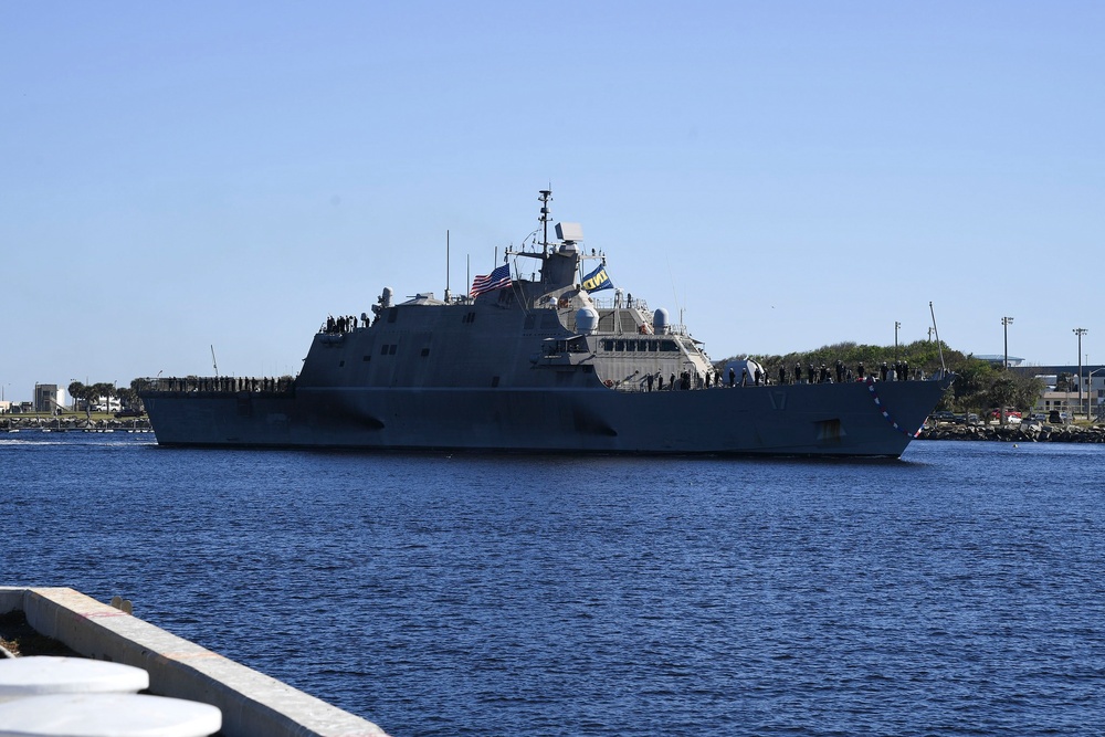 USS Indianapolis (LCS 17) Returns Home to U.S. Naval Station Mayport