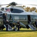 President Joe Biden lands at Fort McNair