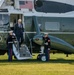 President Joe Biden lands at Fort McNair