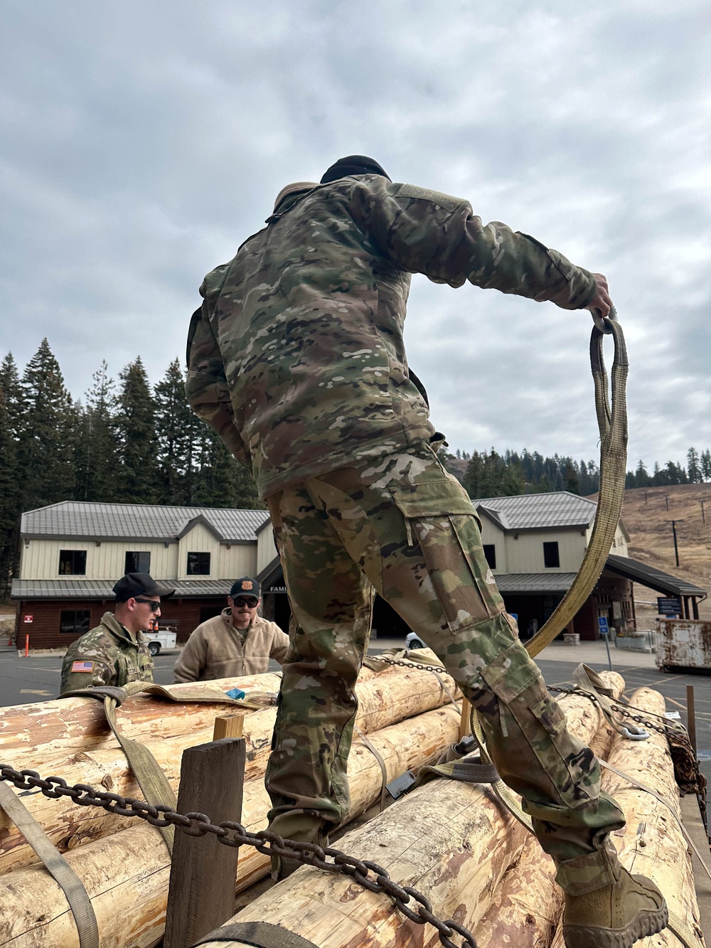 The California Army National Guard and the Stanislaus National Forest collaborate to deliver critical supplies in wilderness.