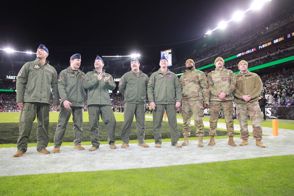 The Pilots and their Crew Receive On-Field Recognition (1 of 3)