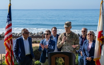 Project partners celebrate forthcoming beach renourishment completion at San Clemente press conference