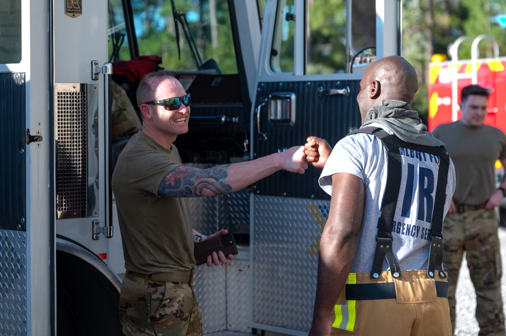 Hurlburt firefighters showcase skills to 1 SOW leadership