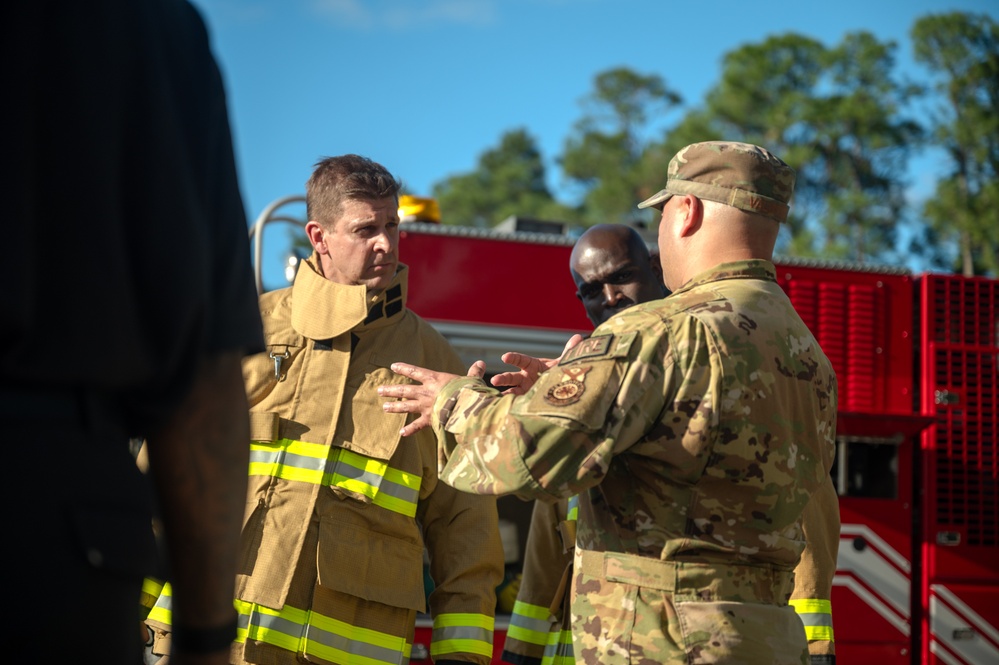 Hurlburt firefighters showcase skills to 1 SOW leadership