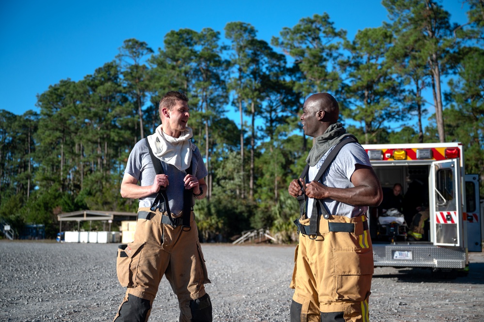 Hurlburt firefighters showcase skills to 1 SOW leadership