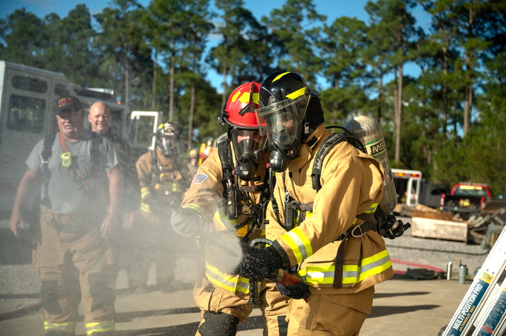 Hurlburt firefighters showcase skills to 1 SOW leadership