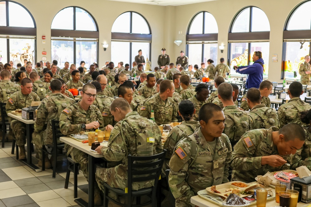 Trainees enjoy Thanksgiving dinner