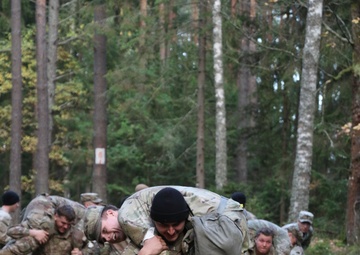 Forward Stationed Soldiers in Bemowo Piskie, Poland, demonstrate Excellence in traditional Spur Ride