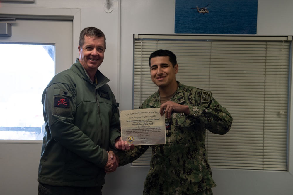 USS John C. Stennis Sailor earns Warfighter of the Week