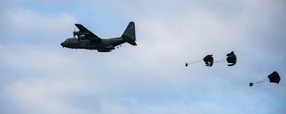 352d SOW Airdrops Supplies to Swedish Forces During Adamant Serpent 25