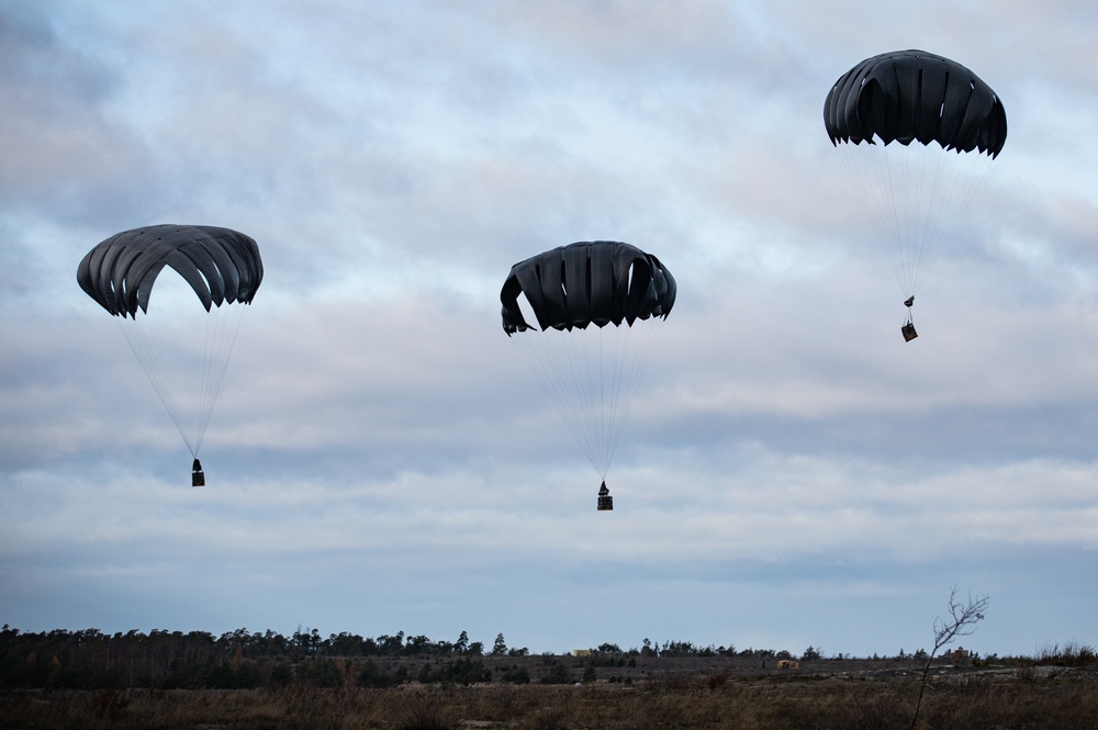 352d SOW Airdrops Supplies to Swedish Forces During Adamant Serpent 25