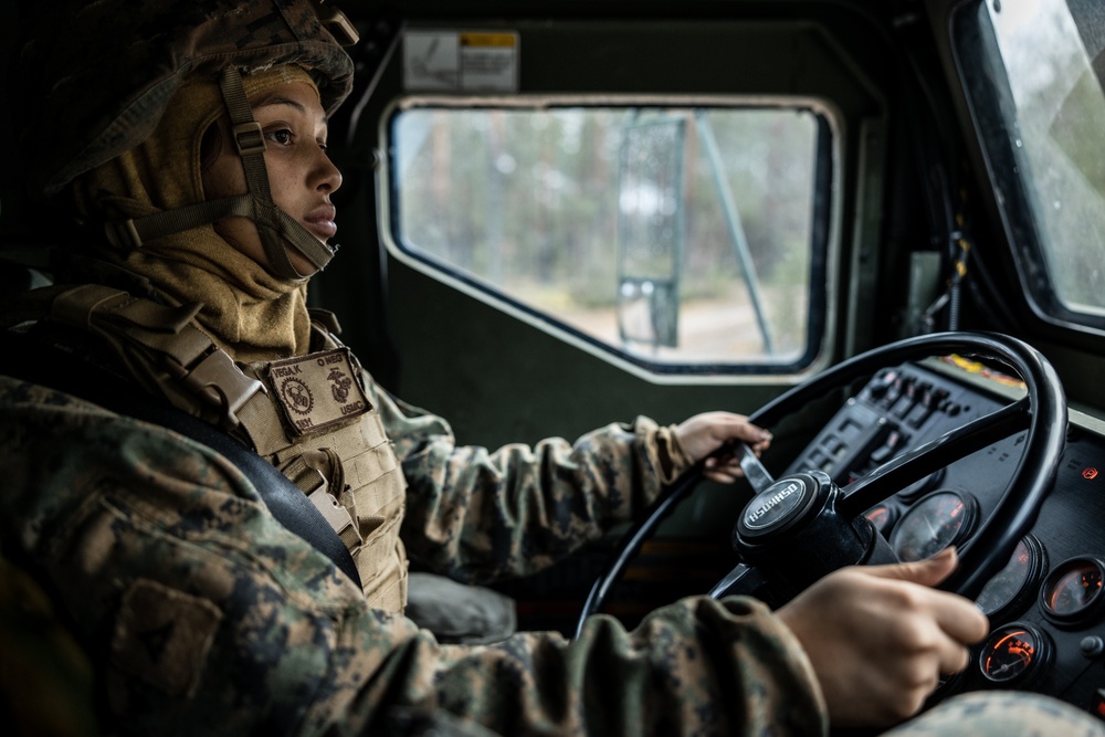 U.S. Marines and Finnish Servicemembers Conduct a Medical Evacuation Convoy