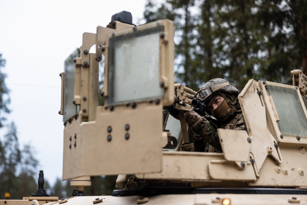 U.S. Marines and Finnish Servicemembers Conduct a Medical Evacuation Convoy