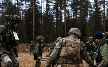 U.S. Marines and Finnish Servicemembers Conduct a Medical Evacuation Convoy