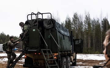 U.S. Marines and Finnish Servicemembers Conduct a Medical Evacuation Convoy