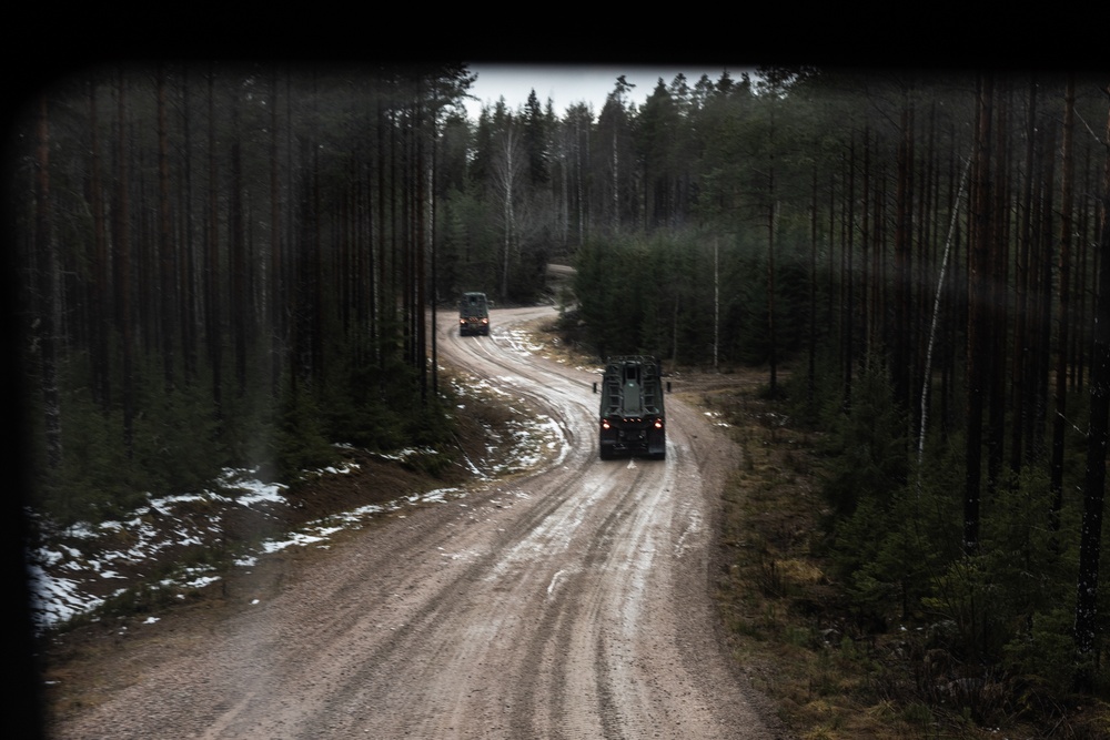 U.S. Marines and Finnish Servicemembers Conduct a Medical Evacuation Convoy