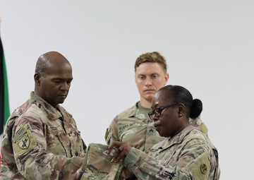 398th Finance Support Center cases colors, marking end of era in USCENTCOM