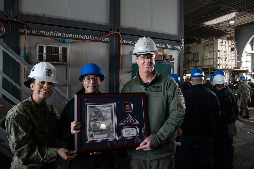 Logistics Specialist Seaman Starr Camacho earns Blue Jacket of the Year