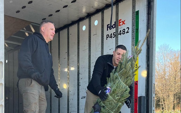 New York National Guard Soldiers Volunteer to Boost Trees for Troops