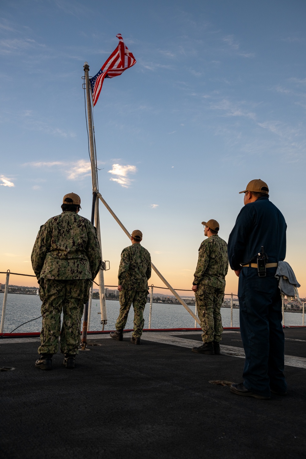 Evening Colors On USS Theodore Roosevelt