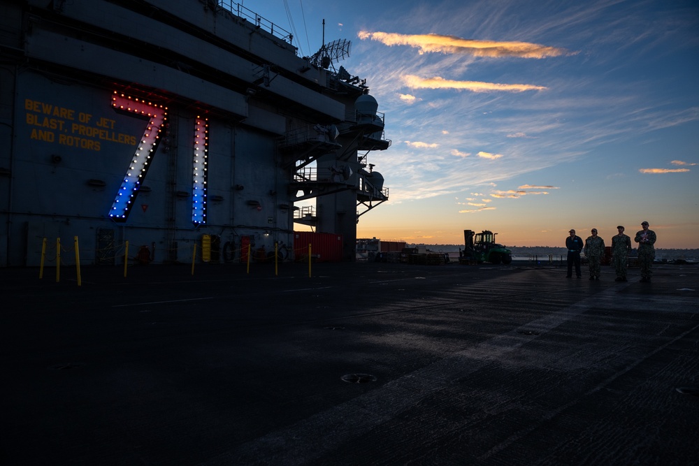 Evening Colors On USS Theodore Roosevelt