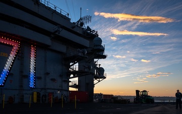 Evening Colors On USS Theodore Roosevelt