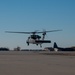 A HH-60G Pave Hawk helicopter lifts-off for its final flight before retirement